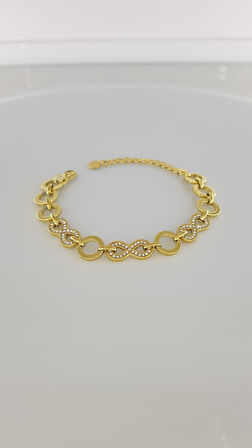 Sonsuzluk Gold Çelik Bileklik