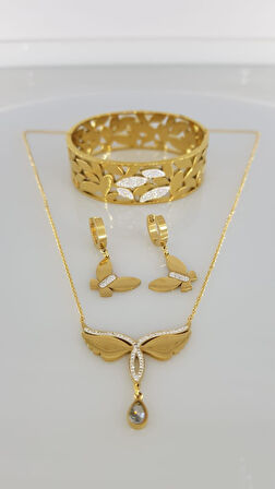 Carna Gold Çelik Takı Seti