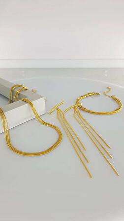 Zincir  Günlük Şık Çelik Takı Seti