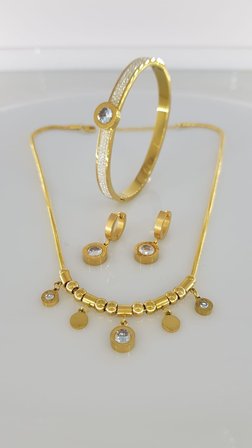 Burry Marka Gold Çelik Takı Seti