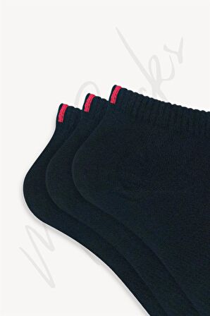 Mono Socks - 3lü Kırmızı Çentikli Dikişsiz Premium Pamuklu Çorap