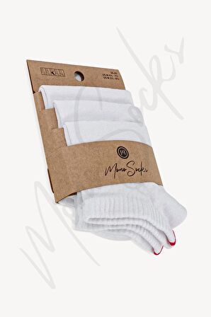 Mono Socks - 3lü Kırmızı Çentikli Dikişsiz Premium Pamuklu Çorap