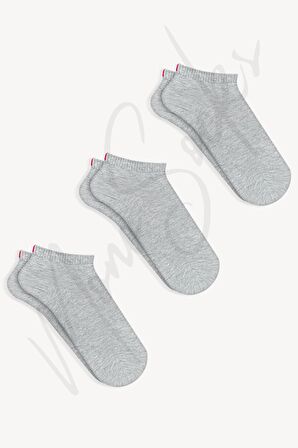 Mono Socks - 3lü Kırmızı Çentikli Dikişsiz Premium Pamuklu Çorap