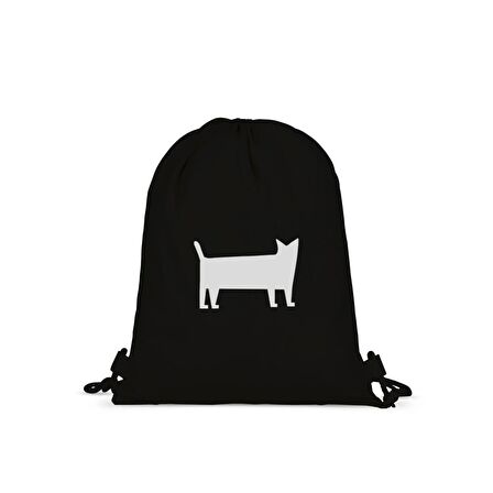 Siyah Kedi Büzgülü Sırt Çantası
