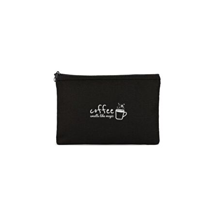 Sihirli Kahve Baskılı Clutch Makyaj Çantası