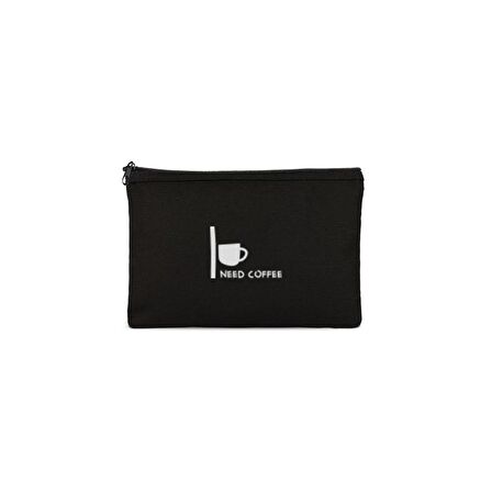 Kahve Baskılı Clutch Makyaj Çantası