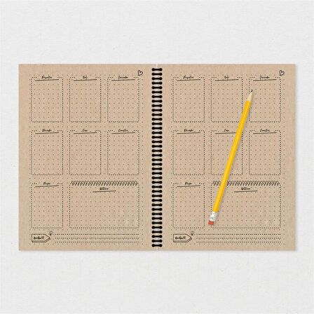 Soyut Desenli El Yapımı Planlayıcı / Ajanda