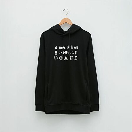 Kamp Temalı Özel Tasarım Baskılı Hoodie