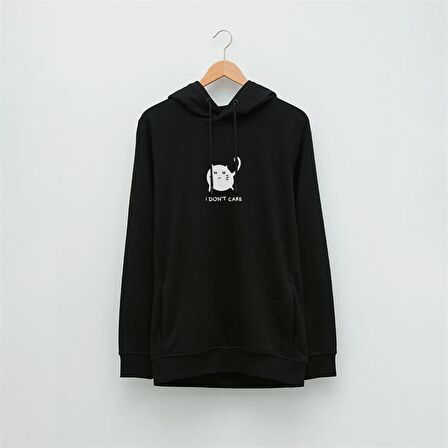 Kızgın Kedi Özel Tasarım Baskılı Hoodie