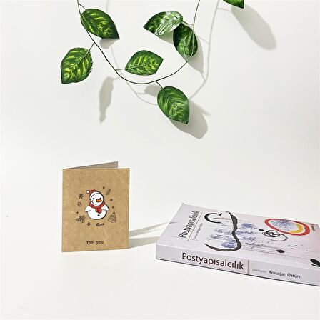 Kardan Adam İllüstrasyonlu 3 Boyutlu Tebrik / Hediye Kartı