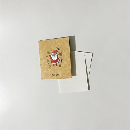 Yılbaşı Noel Baba İllüstrasyonlu 3 Boyutlu Tebrik / Hediye Kartı