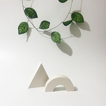 Dekoratif 2'li Geometrik Mum Seti