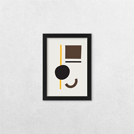 Geometrik Şekiller Çerçeveli Tablo B 21x30 cm