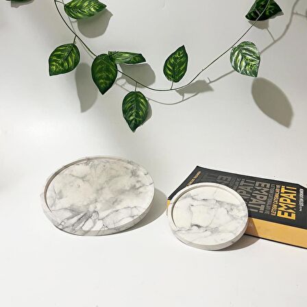 Dekoratif Beton Yuvarlak Sunumluk Set
