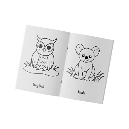 Çocuklar İçin Eğitici Boyama Kitabı Hayvanlar 2'li Set