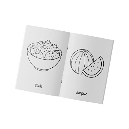 Çocuklar İçin Eğitici Boyama Kitabı Meyveler 2'li Set