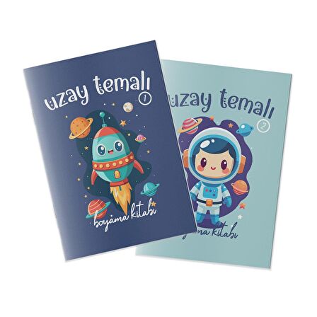 Çocuklar İçin Eğitici Boyama Kitabı Uzay 2'li Set