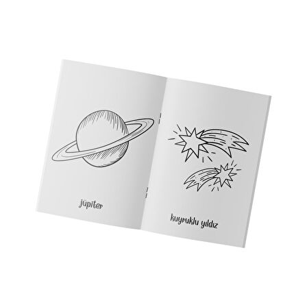 Çocuklar İçin Eğitici Boyama Kitabı Uzay 2'li Set