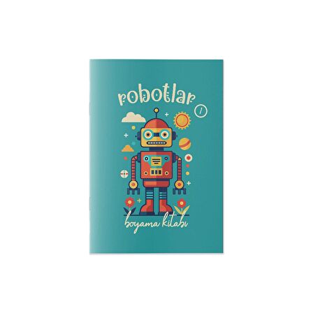 Çocuklar İçin Konsept Boyama Kitabı Robotlar 1