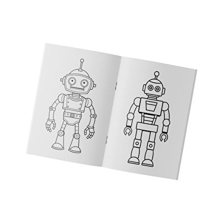 Çocuklar İçin Konsept Boyama Kitabı Robotlar 1