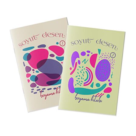 Yetişkinler İçin Soyut Desen Boyama Kitabı 2'li Set