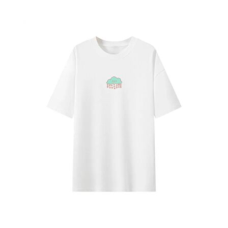 Sarı Siyah Sevimli Kedi Oversize Unisex Tshirt