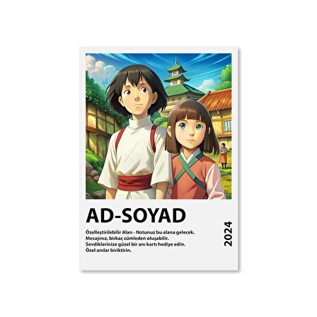 Spirited Away Anime Serisi Özelleştirilebilir Poster Kart