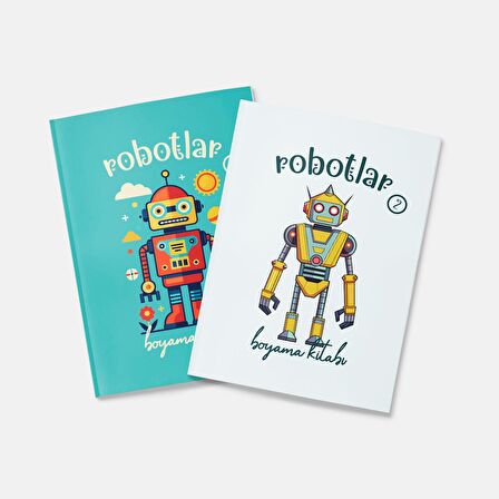 Robotlar Boyama Kitabı 2'li Set