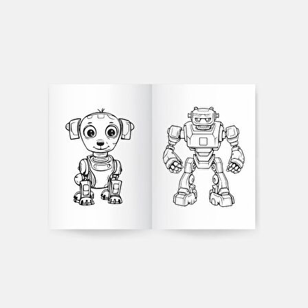 Robotlar Boyama Kitabı 2'li Set
