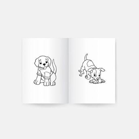 Köpekler Boyama Kitabı 2'li Set