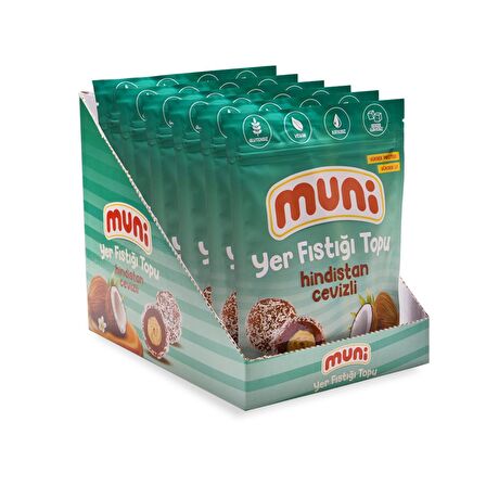 Hindistan Cevizli Yer Fıstığı Topu, 80 g x 6 adet