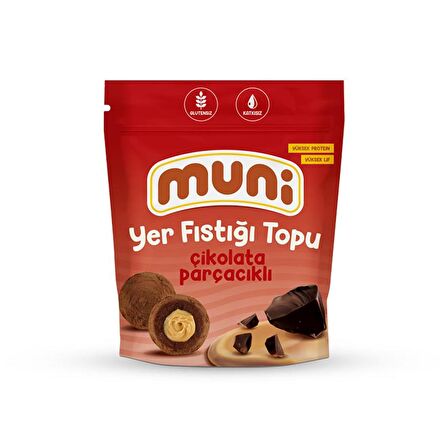 Çikolata Parçacıklı Yer Fıstığı Topu, 80 g x 6 adet