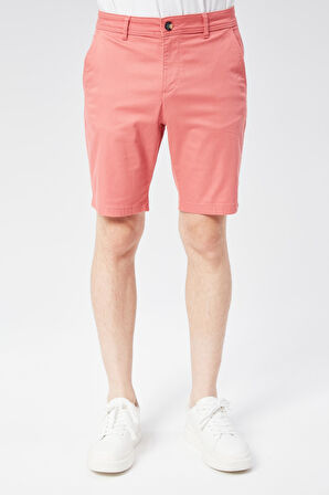 Erkek Modal Karşımlı Chino Slim Fit Şort Mercan