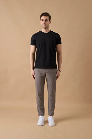 Erkek Arka Cepleri Fermuarlı Gri Jogger Pantolon