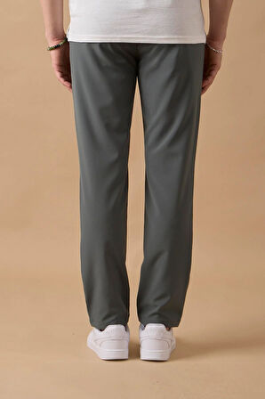 Erkek Arka Cepleri Fermuarlı Yeşil Jogger Pantolon