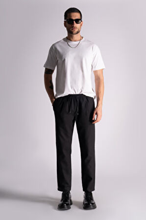 Slim Fit Jogger Bel Pantolon  Siyah