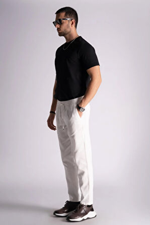 Slim Fit Jogger Bel Pantolon  Ekru