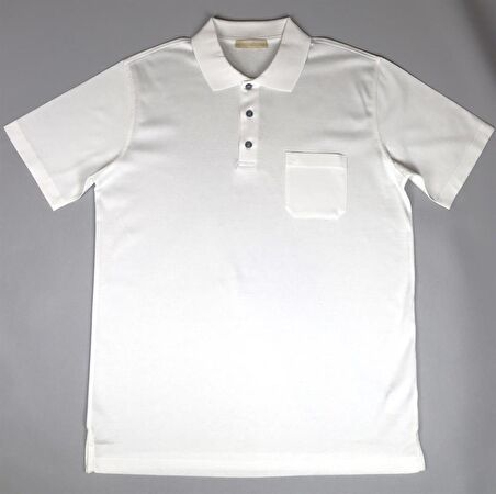 SM23SK23001 SABRİ ÖZEL MERSERİZE P. YAKA TSHIRT BEYAZ