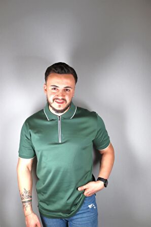 231400207 NEHİR BSC FERMUARLI POLO YEŞİL
