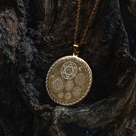 Dualı Altın Kaplama Yuvarlak Titanyum Çelik Kolye