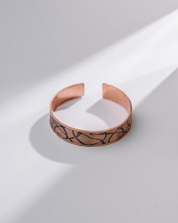 Gölgeli Hatlar Bakır Bilezik