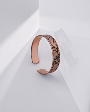 Gölgeli Hatlar Bakır Bilezik