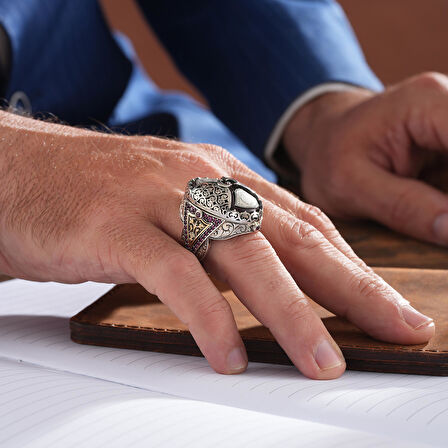 Özel İşlemeli Şeref Gümüş Yüzük