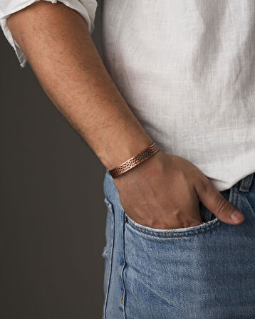 Dövme Desenli Yazısız Prime Bakır Bilezik