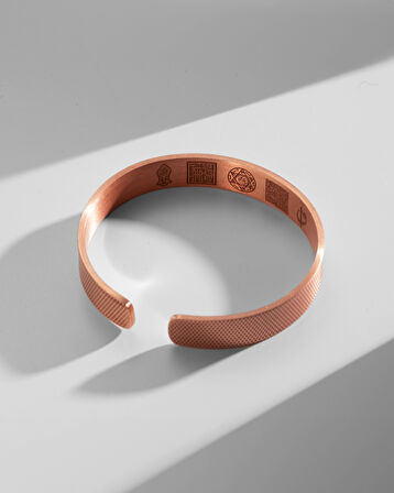 File Desenli 5 Motifli Prime Bakır Bilezik