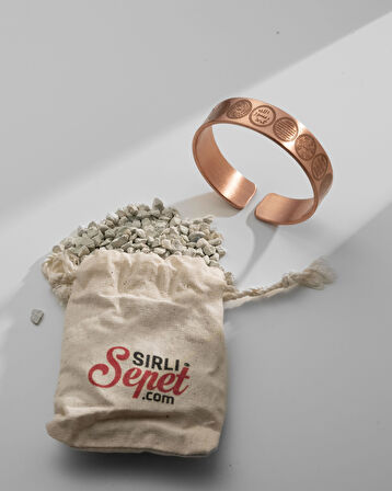 11 Dua ve Motifli Prime Bakır Bilezik (Zeolit Taşı)