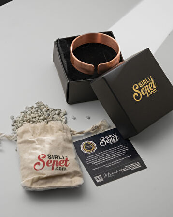 Ayetel Kürsi ve Nal-ı Şerif Motifli Prime Bakır Bilezik (Zeolit Taşı)