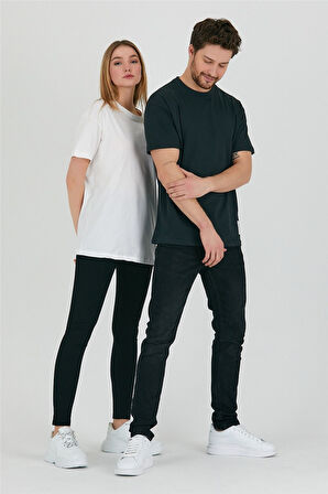 Siyah Unisex Relaxed Fit Tshirt