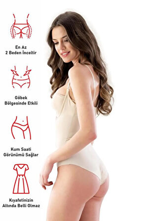 Beyaz 2811 Göğsü Açık Slip Boy Lazer Korse