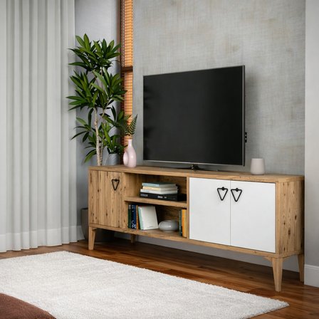 Lusso Modern Ayaklı TV Ünitesi Alt Modül - Atlantik Çam